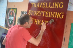 Ash paints the first letters on our signboards